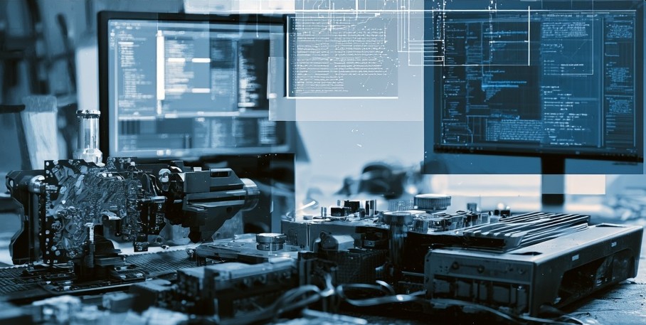 Editorial technology visual for the Aspida360 platform workflow build.